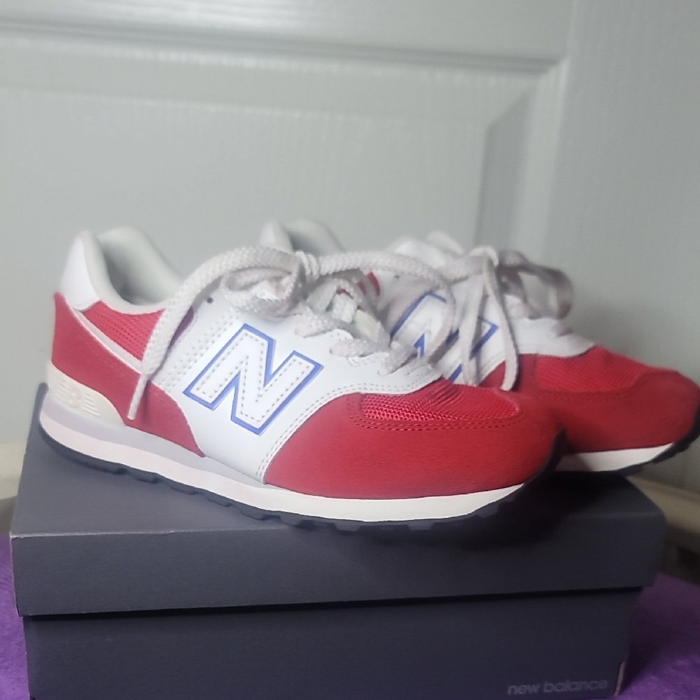 New Balance Red and White Athletic Shoes